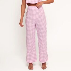 Petal & Pup DEVLIN COTTON PANT - PINK GINGHAM